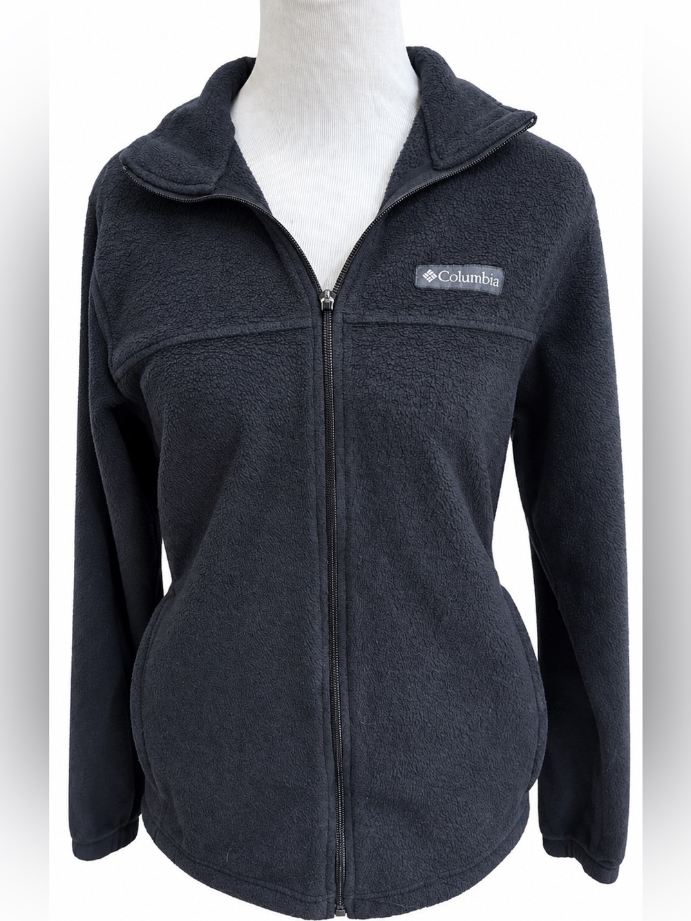 Columbia Women's Black Full-Zip Fleece Hoodie Jacket Large